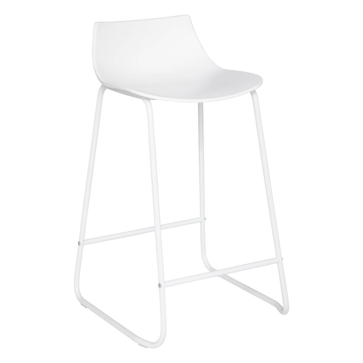 Tabouret de bar avec repose-pieds OTAC blanc, ATMOSPHERA