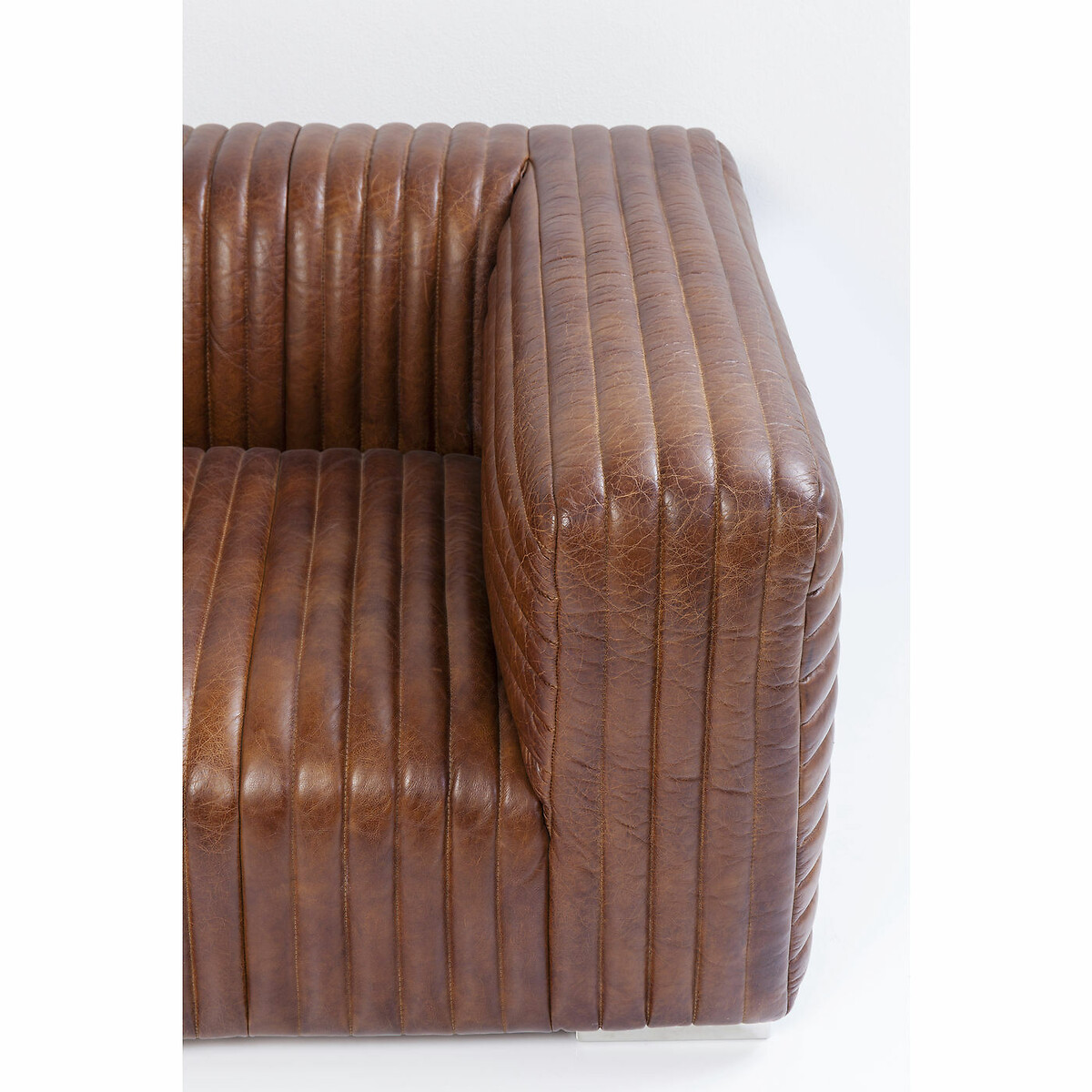 Sofa Malibu 3-places cuir marron, KARE DESIGN