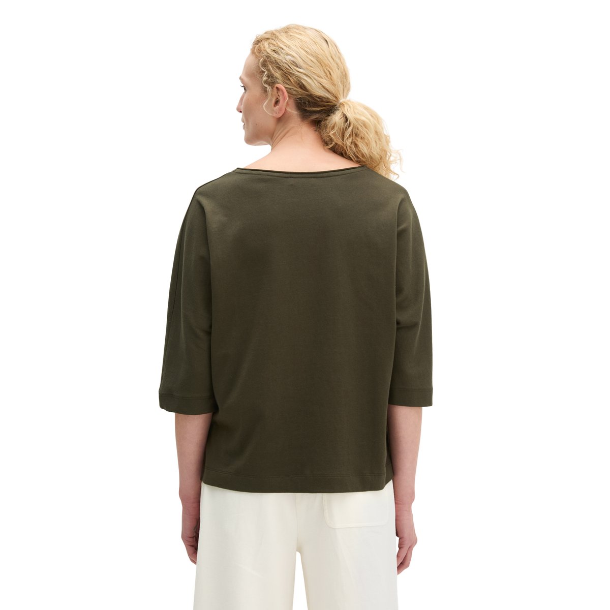 T-shirt oversize en jersey finement tricoté marron foncé, MARC O'POLO