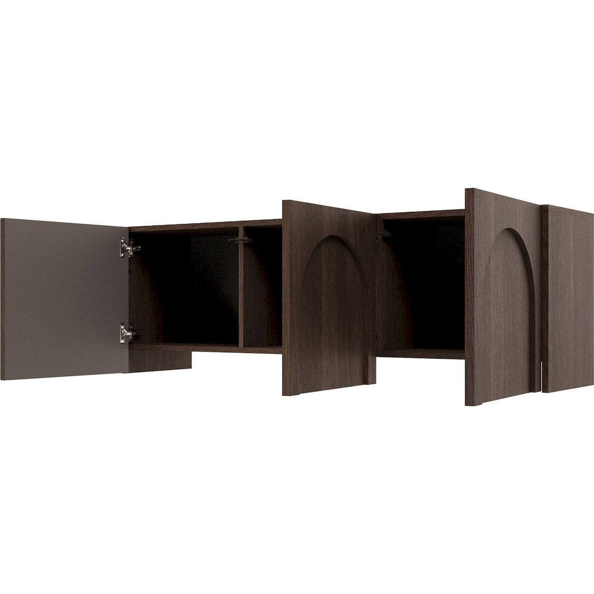Meuble tv trois portes façades arquées ARKADIA cashmere mat, RECOLLECTION