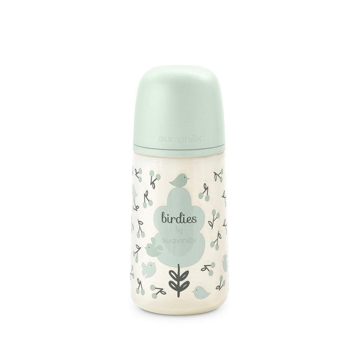 Biberon anti-colique 270 ml - débit S oisillons vert, SUAVINEX