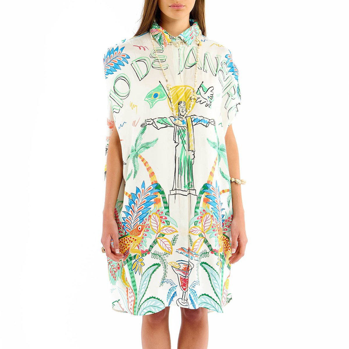 Robe à motifs colorés KEINA blanc, WILD