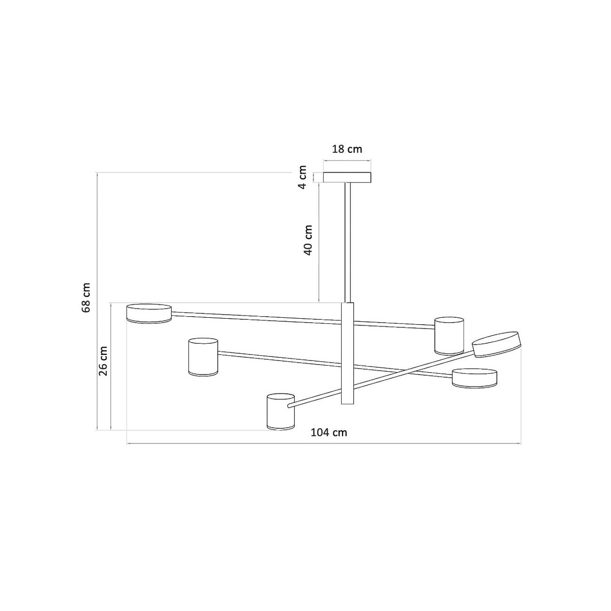 Grande Suspension à Spots - FORENZA noir, KOSILUM