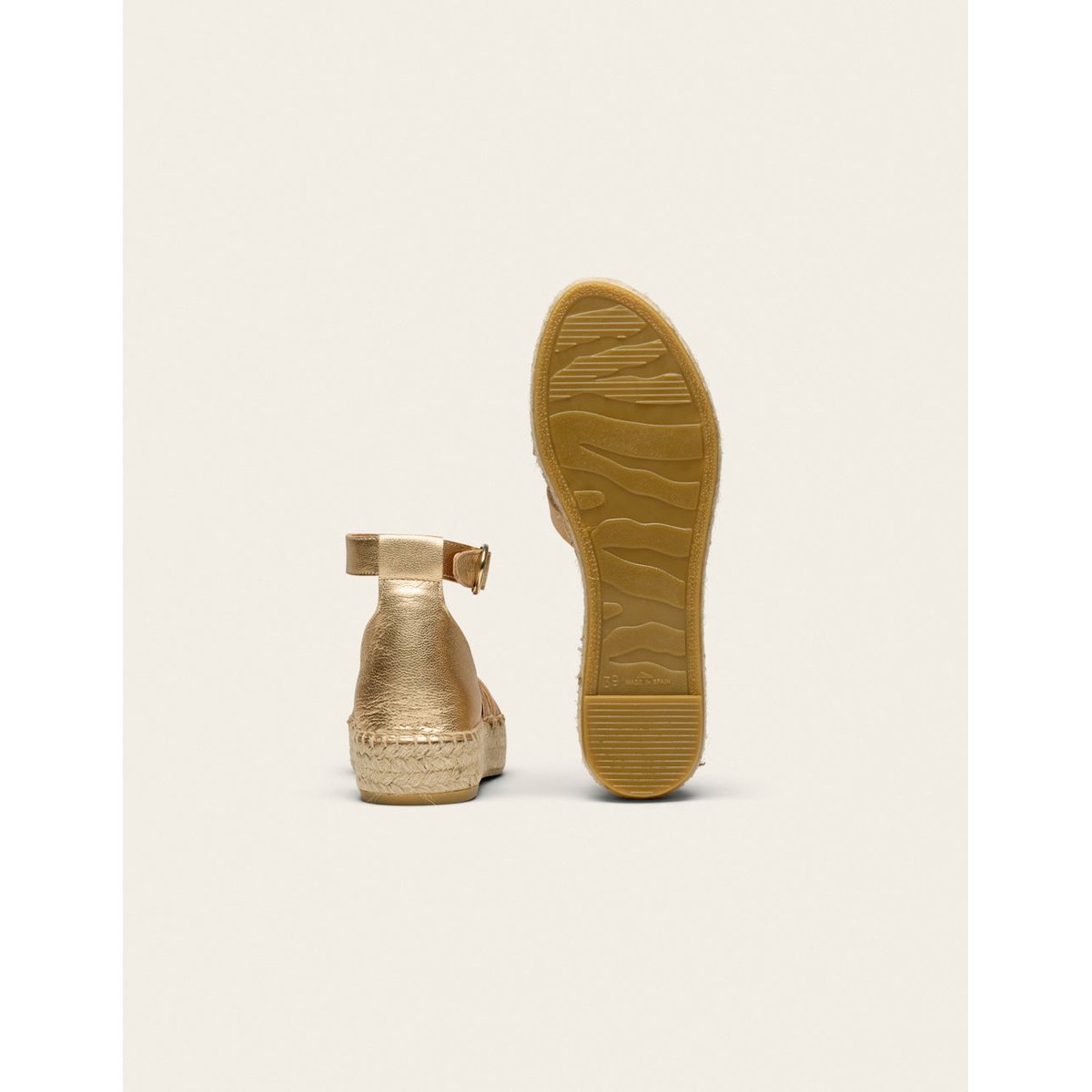 Espadrilles AZEL cuir doré, ODAJE
