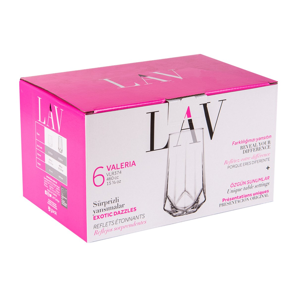 Boîte de 6 gobelets hauts Valéria 46 cl - VALÉRIA transparent / cristal, TREND UP