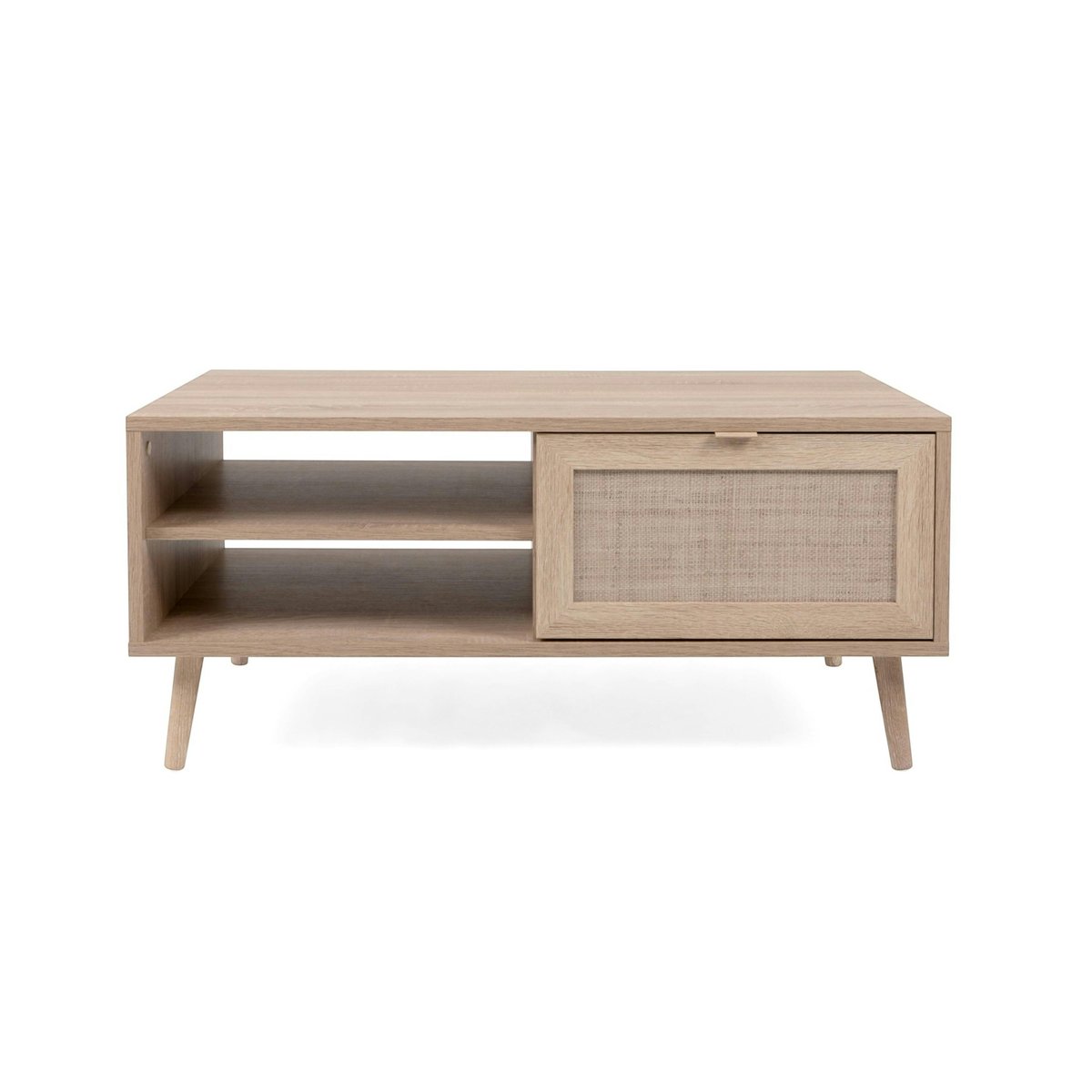 Table basse bohème 1 porte 2 niches SONA bois naturel, PIER IMPORT