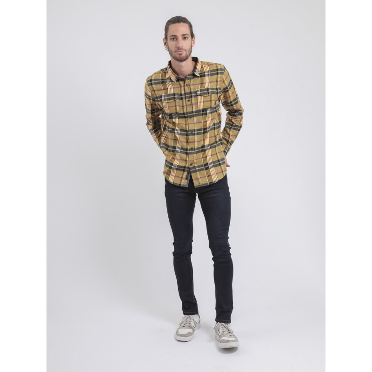 Chemise Manches Longues Carreaux Tolwiko jaune, RITCHIE