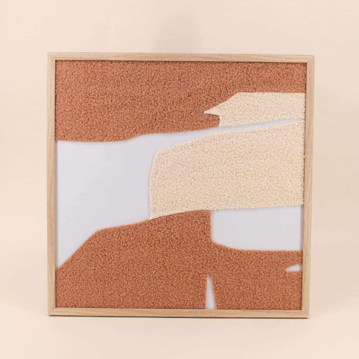 Cadre déco tissu bouclette 50x50cm terracotta, ORNAMI