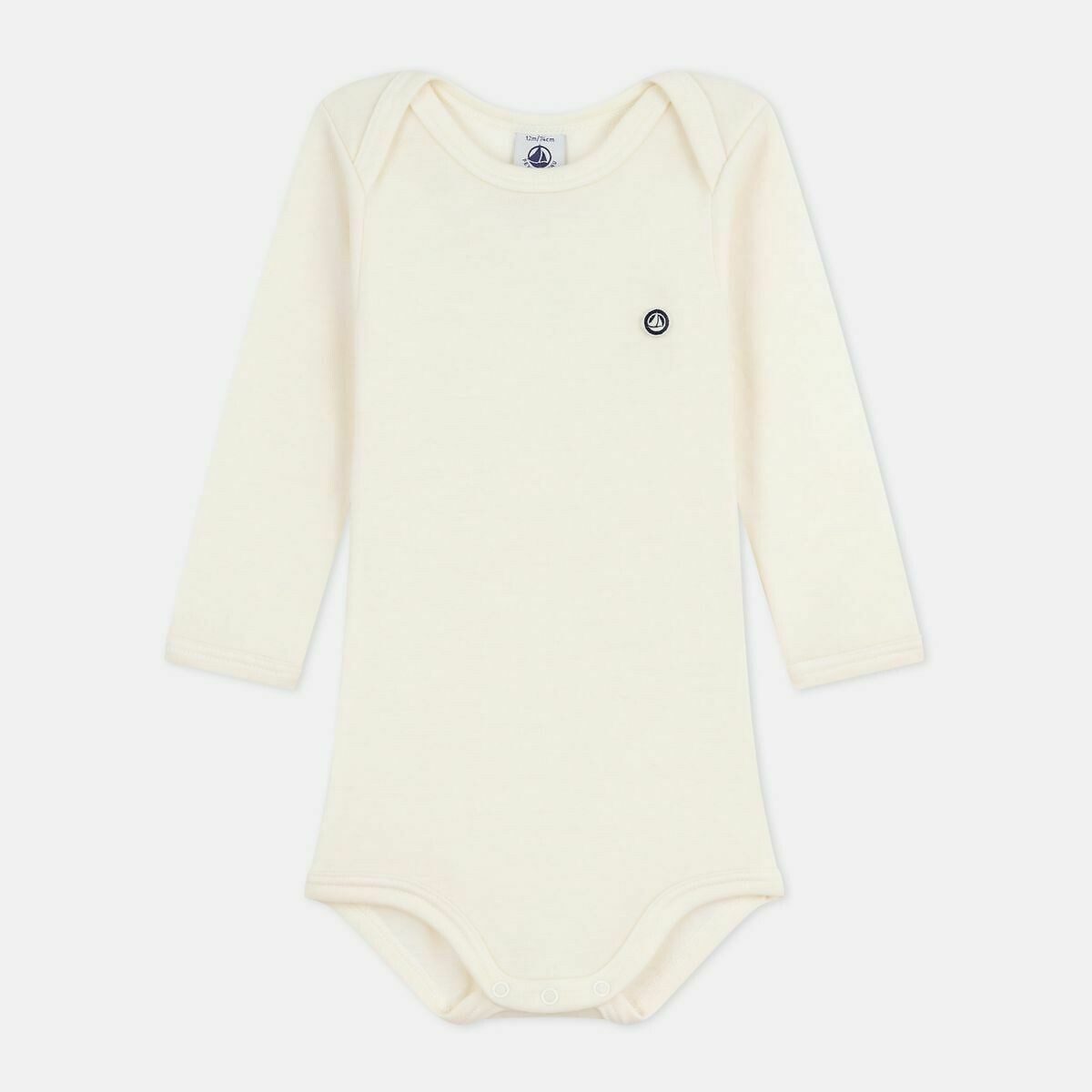 Body manches longues, laine mélangée ecru, PETIT BATEAU