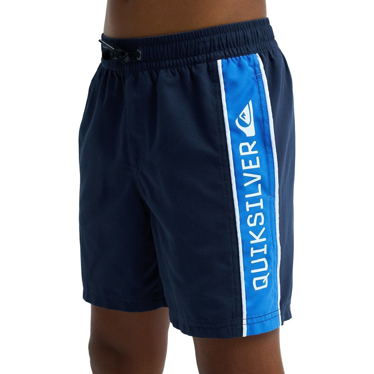 Short de bain avec inscription sur côté bleu marine, QUIKSILVER