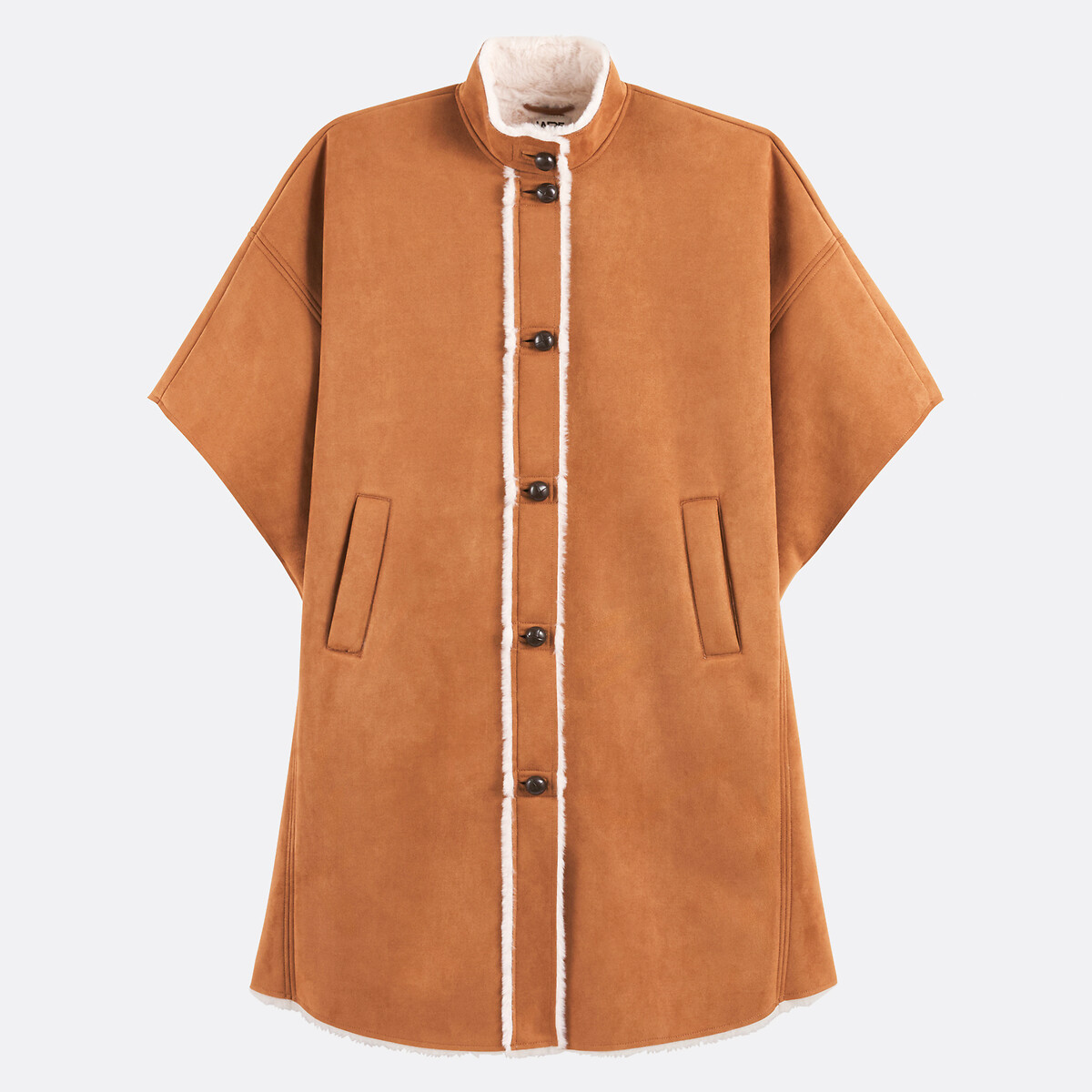 Cape longue fermeture boutonnée, plein hiver marron camel, LA REDOUTE COLLECTIONS