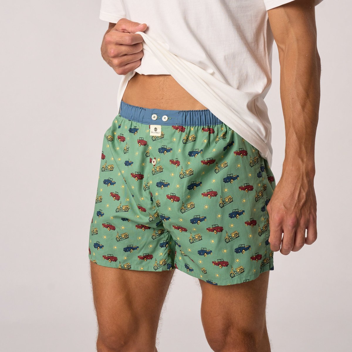 Caleçon en coton biologique FANTAISIE vert, BILLYBELT