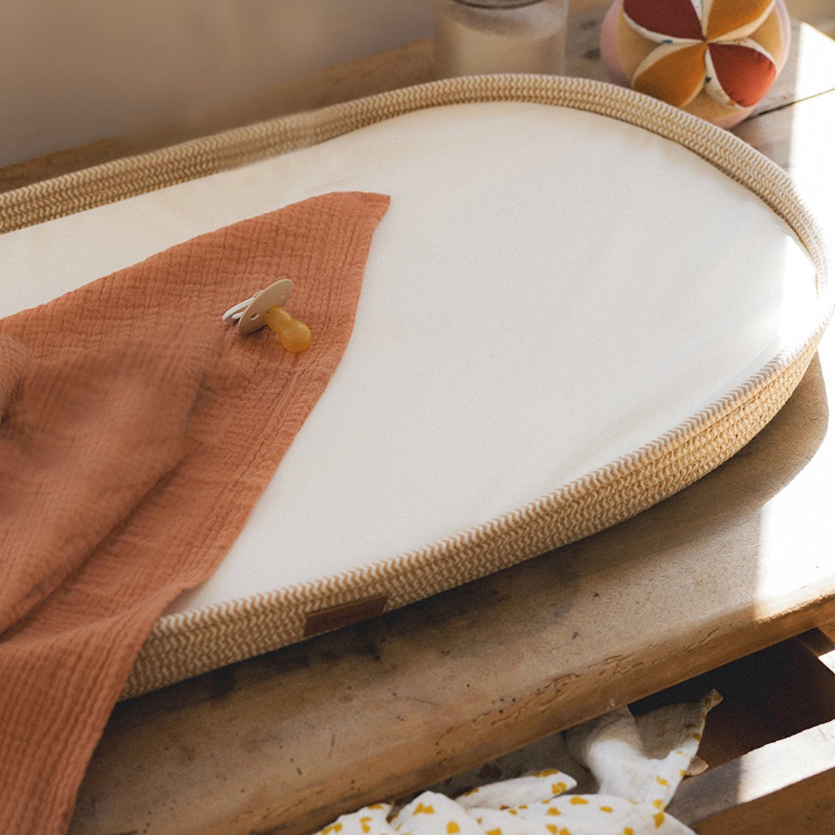 Panier à langer tressé beige, DOMIVA