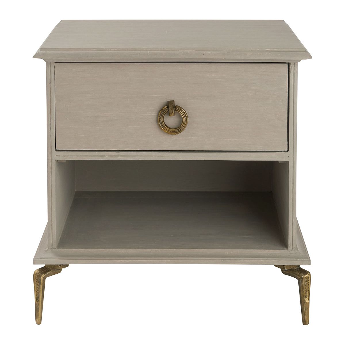 Chevet en manguier taupe, BLANC D’IVOIRE