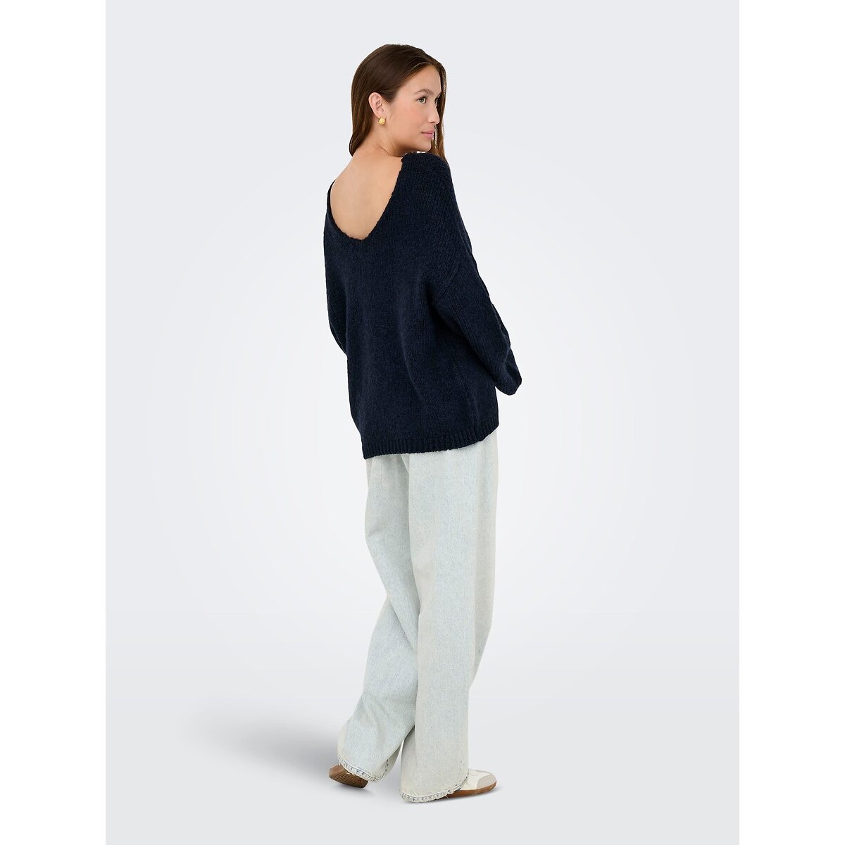 Camisola de gola redonda marinho, JDY