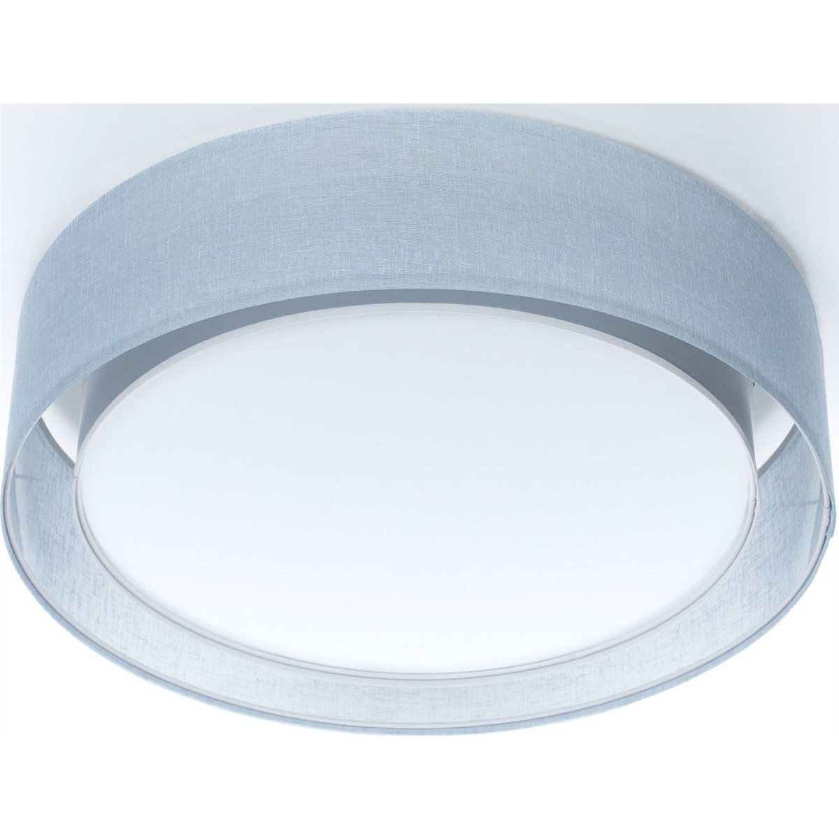 Plafonnier double rond en tissu Puro bleu tissu semi-transparent, BPS KONCEPT