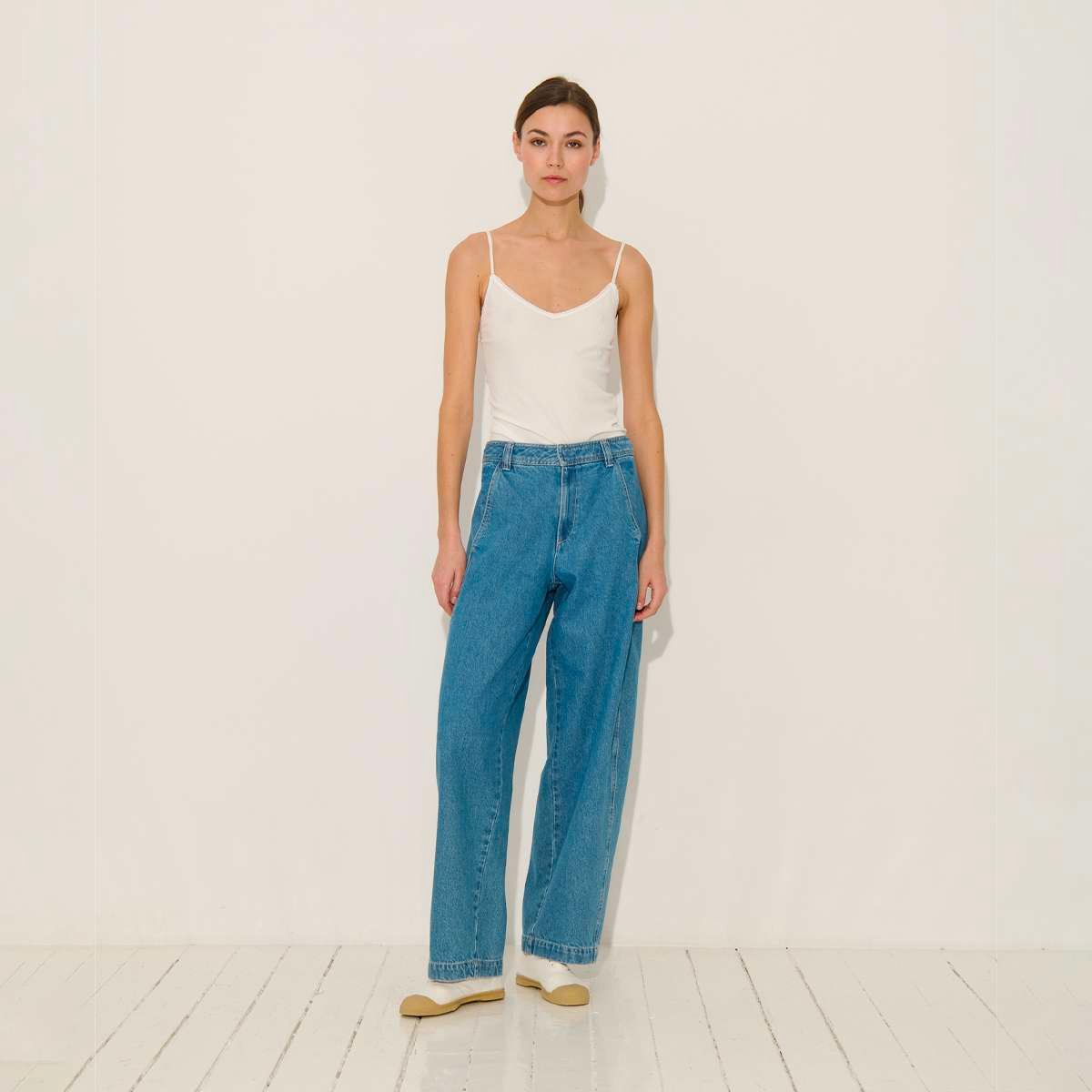 Pantalon large en coton PERINE denim, BENSIMON
