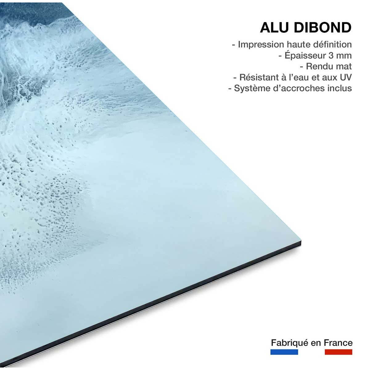 Tableau bleu rivage tableau alu dibond, HEXOA
