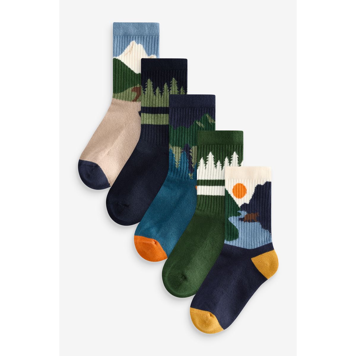 Chaussettes côtelé à passepoil, 5 paires multi-couleurs, NEXT
