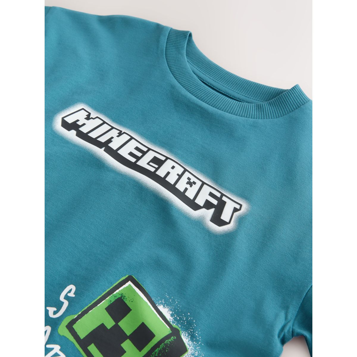 T-shirt minecraft à manches longues bleu sarcelle, NEXT