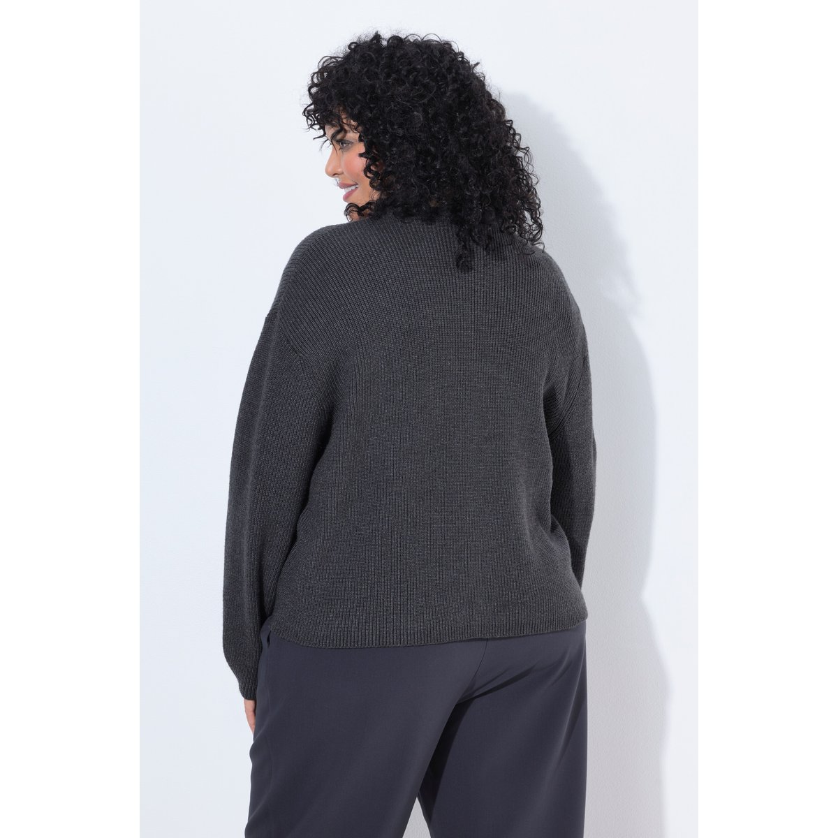 Cardigan à bords francs chiné anthracite, ULLA POPKEN