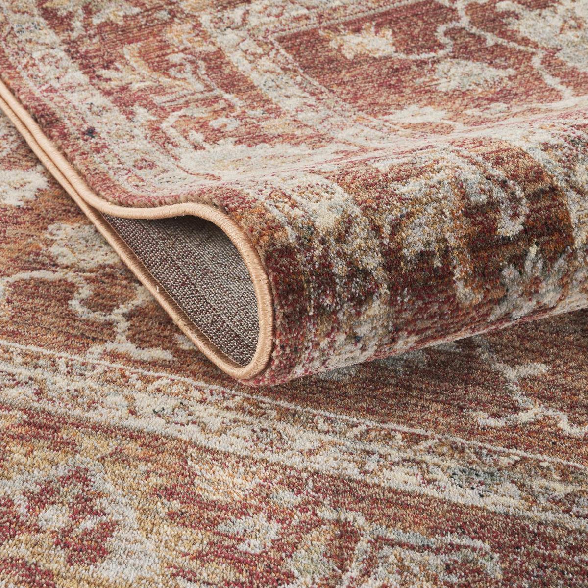 Tapis d'orient, motif oriental raffiné, tissé, poils ras marron, beige, gris, UN AMOUR DE TAPIS