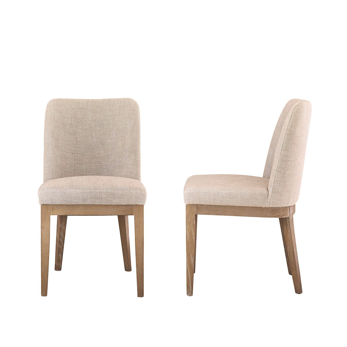 Lot de 2 chaises en chêne massif et lin  MARGOT naturel, BERAH GETAH