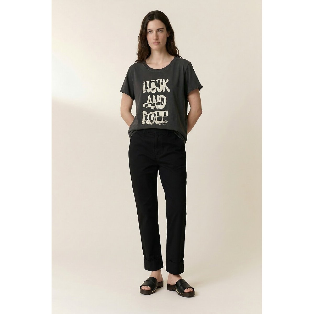 Toro Printed T-Shirt with Short Sleeves and Crew Neck carbon, LEON & HARPER