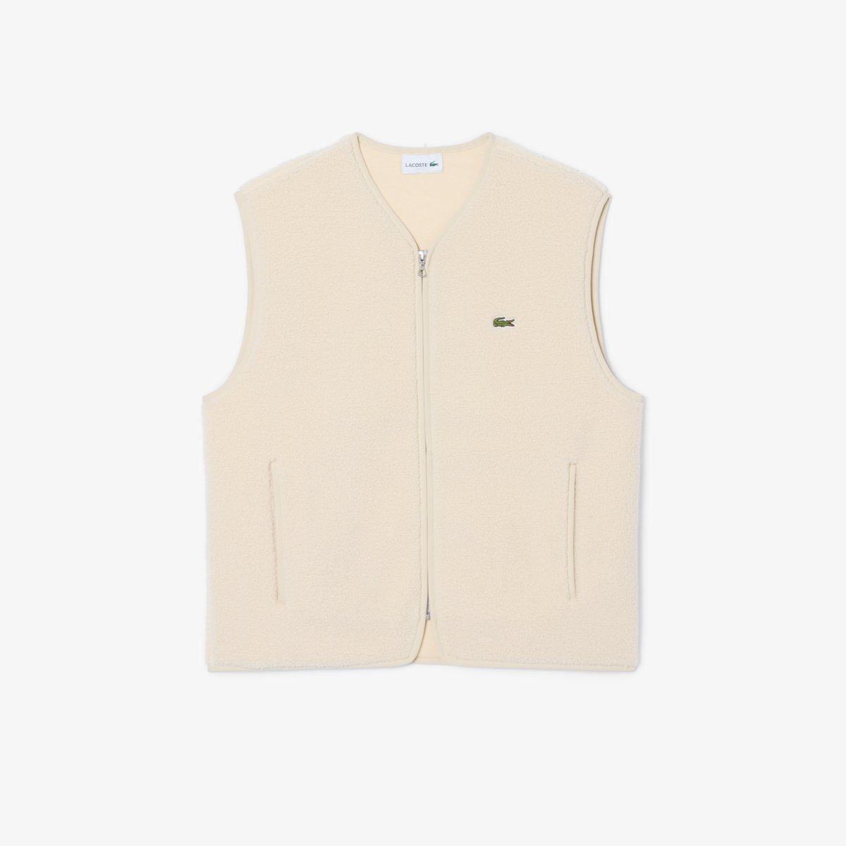 Veste sans manches sherpa beige-056, LACOSTE