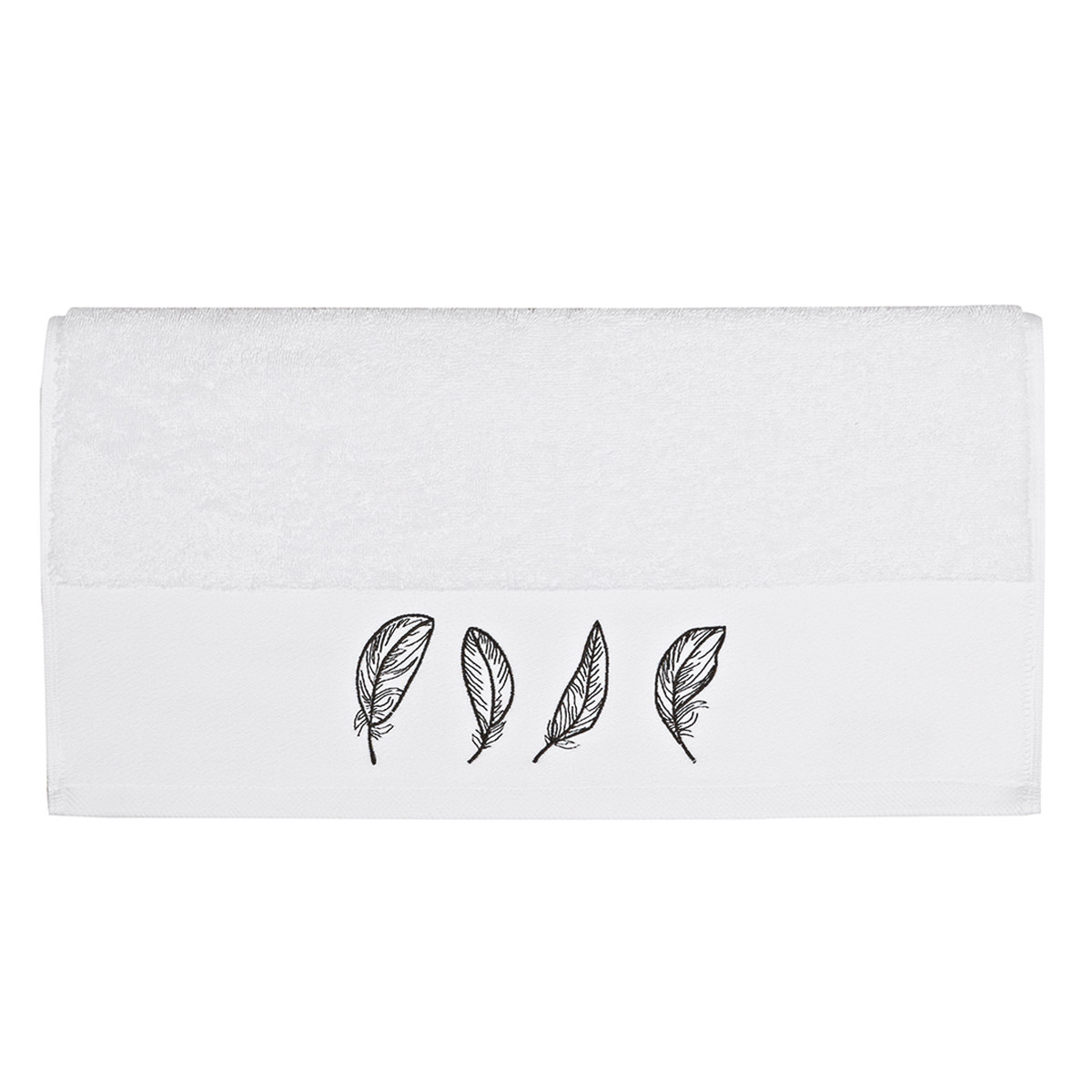 Serviette de toilette PLUMES blanc, SENSEI MAISON