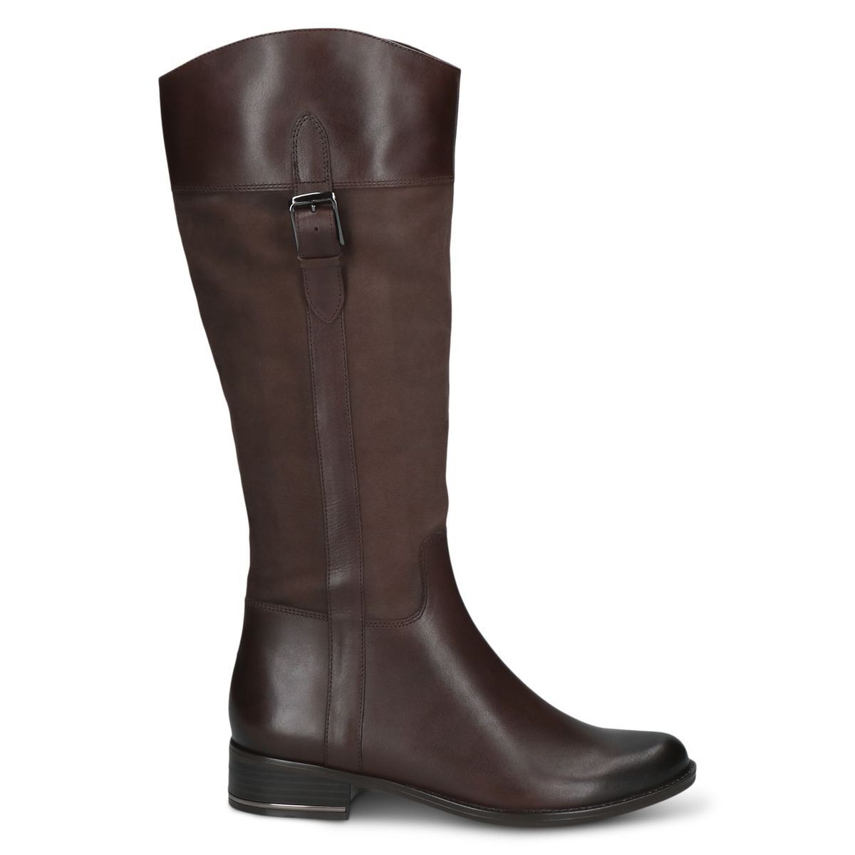 Bottes en cuir marron foncé combiné, CAPRICE