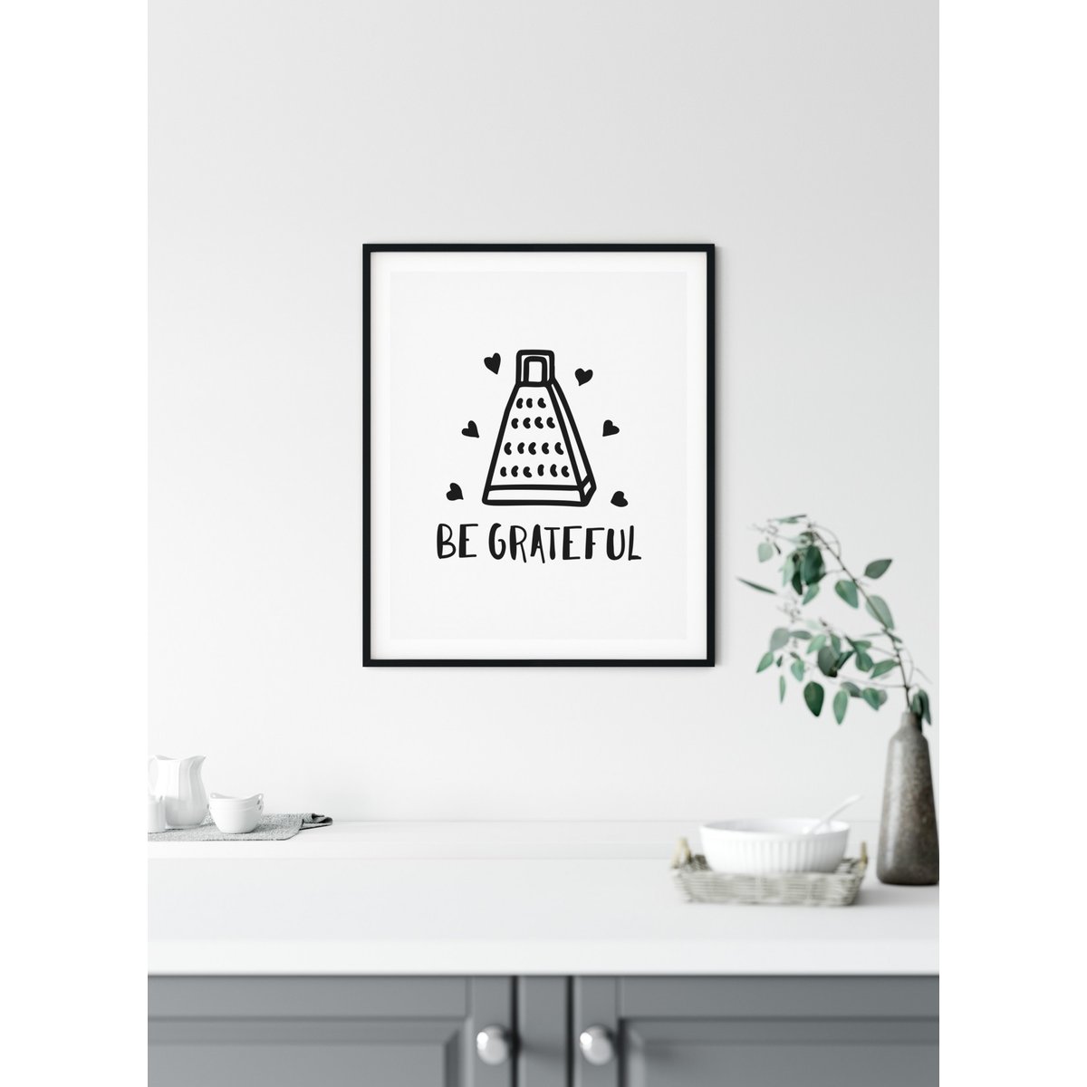 Affiche Be Grateful blanc, L'AFFICHERIE