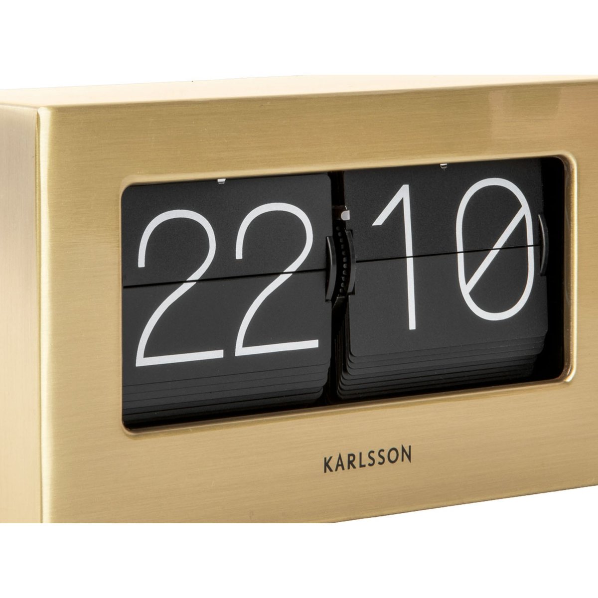 Horloge De Table Acier BOXED FLIP plaqué or, KARLSSON