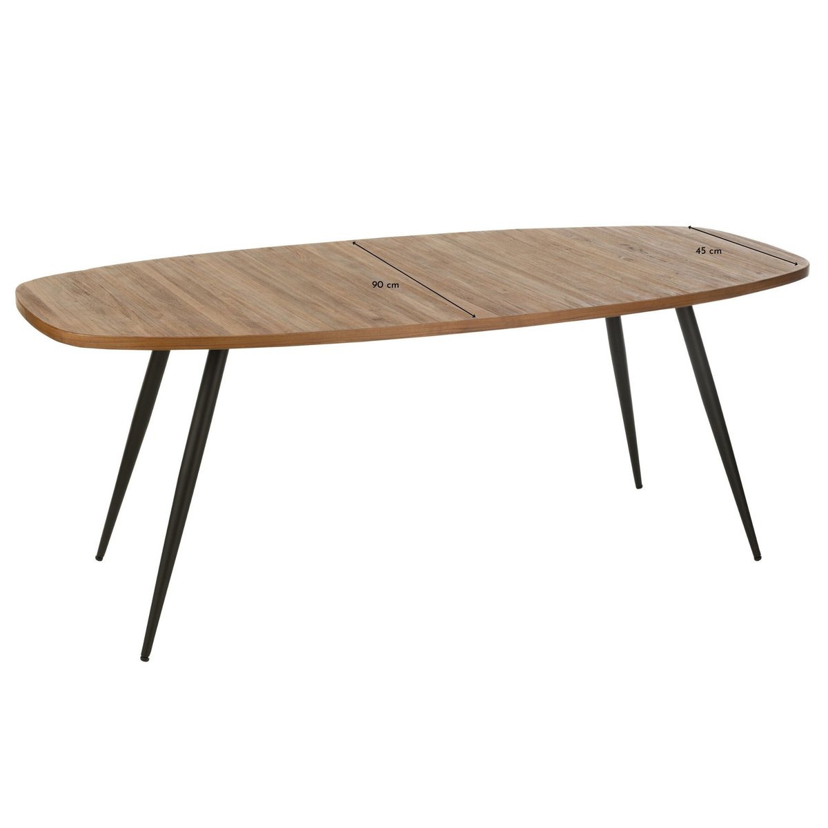 Table à manger ovale en teck recyclé brossé et en métal 6 places L200 - DILI marron, HELLIN, DEPUIS 1862