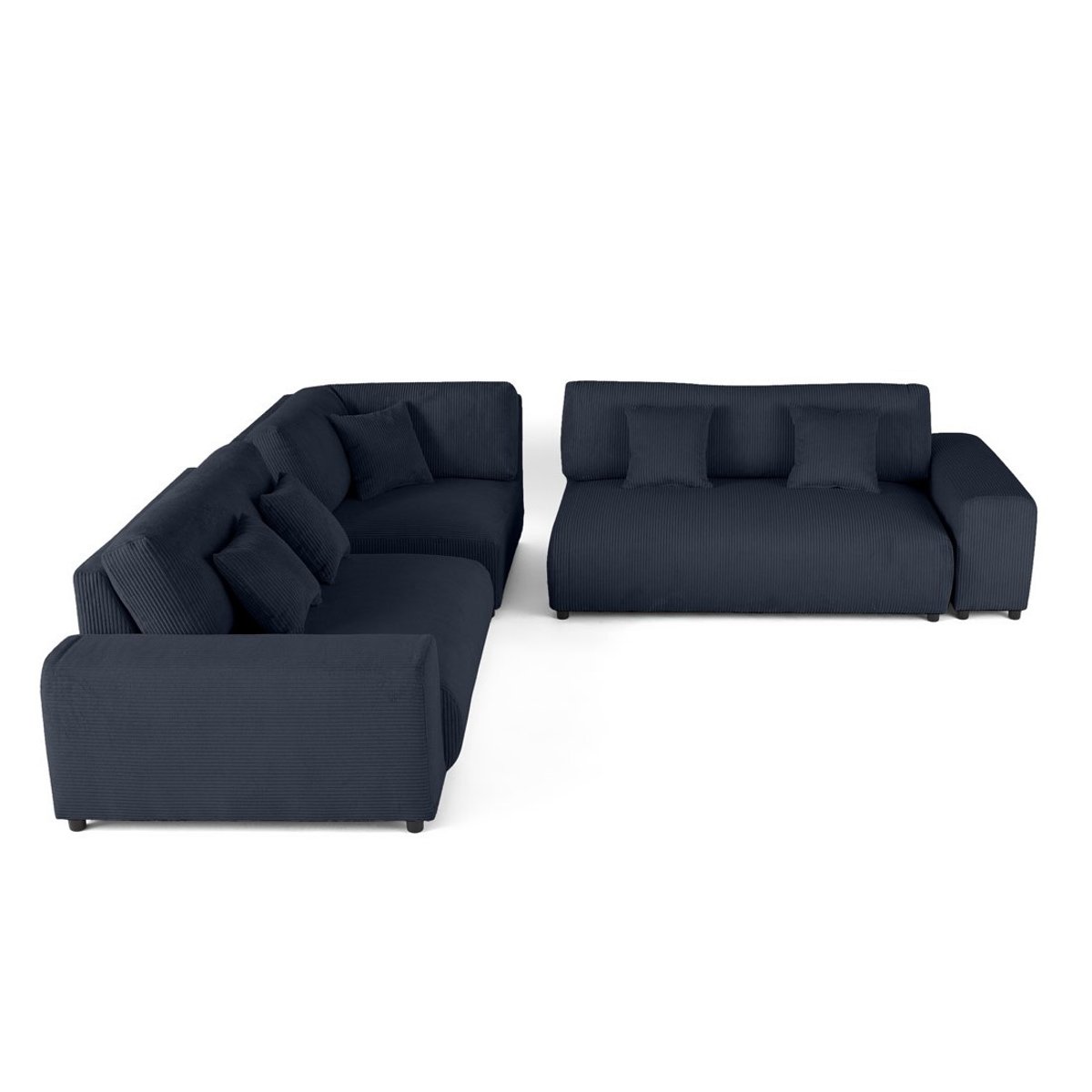 Canapé d'Angle gauche 5 places - GARANCE bleu nuit, BEST MOBILIER