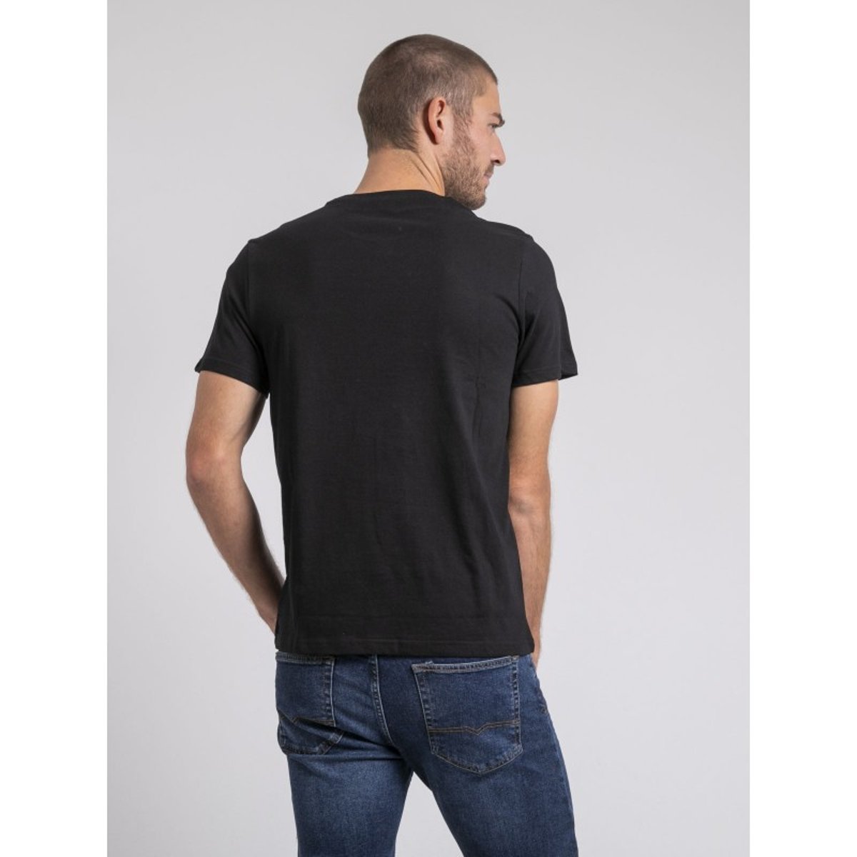 T-shirt Col Rond Pur Coton Jimoscar noir, RITCHIE
