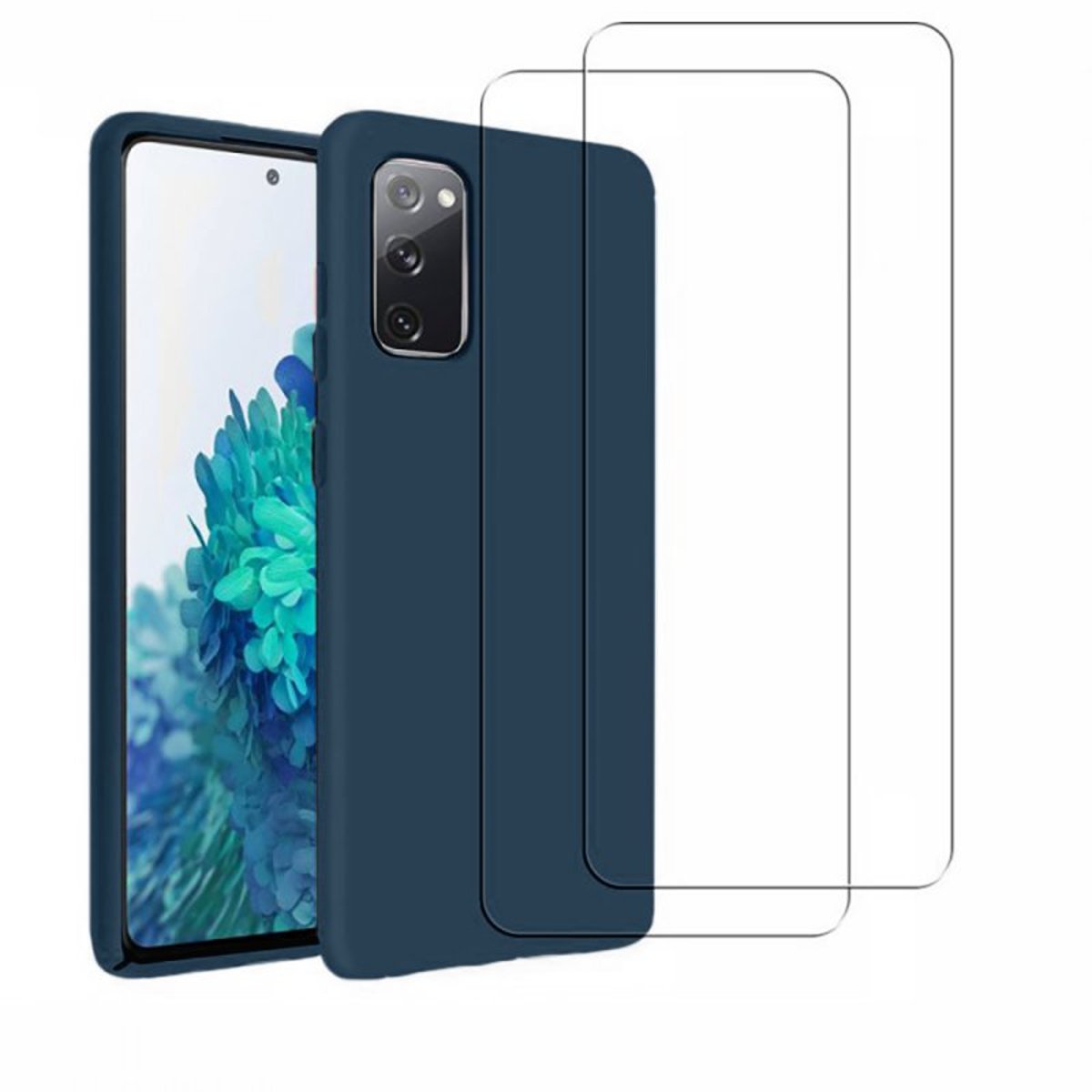 Coque Galaxy S20 Fe antichoc + 2 vitres bleu, EVETANE