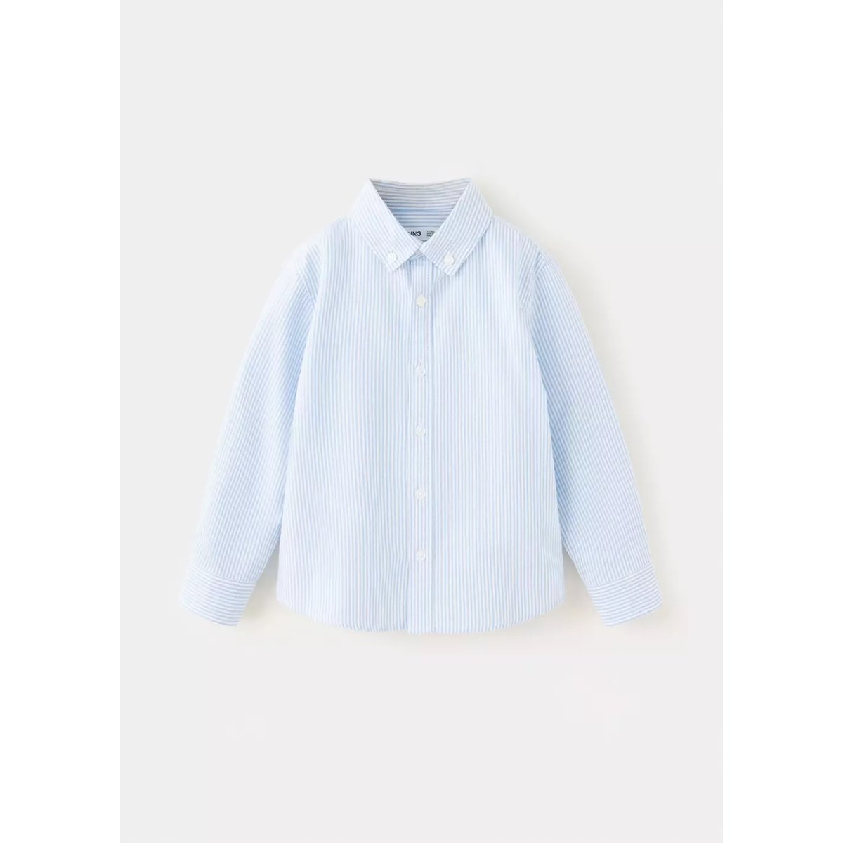 Chemise Oxford coton à rayures bleu ciel, MANGO BABY