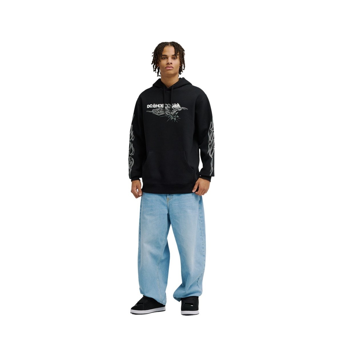 Sweat capuche SIDE FLAME. noir black, DC SHOES
