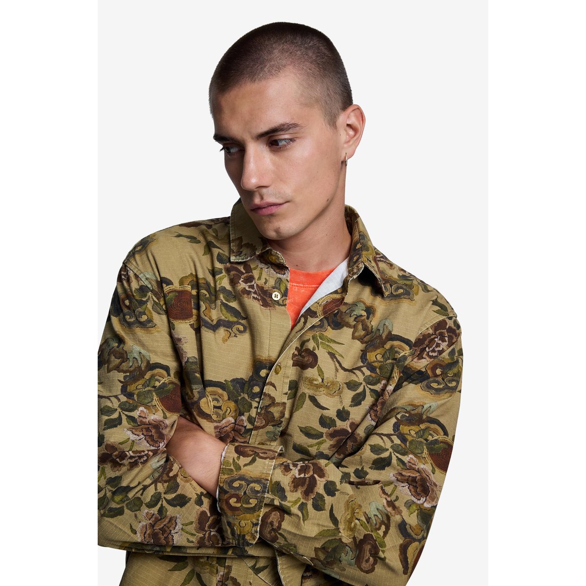 Chemise à imprimé dragon vert, DESIGUAL