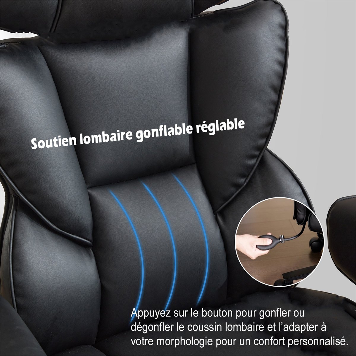 Fauteuil de bureau ergonomique, MORVEN noir, MEUBLES COSY