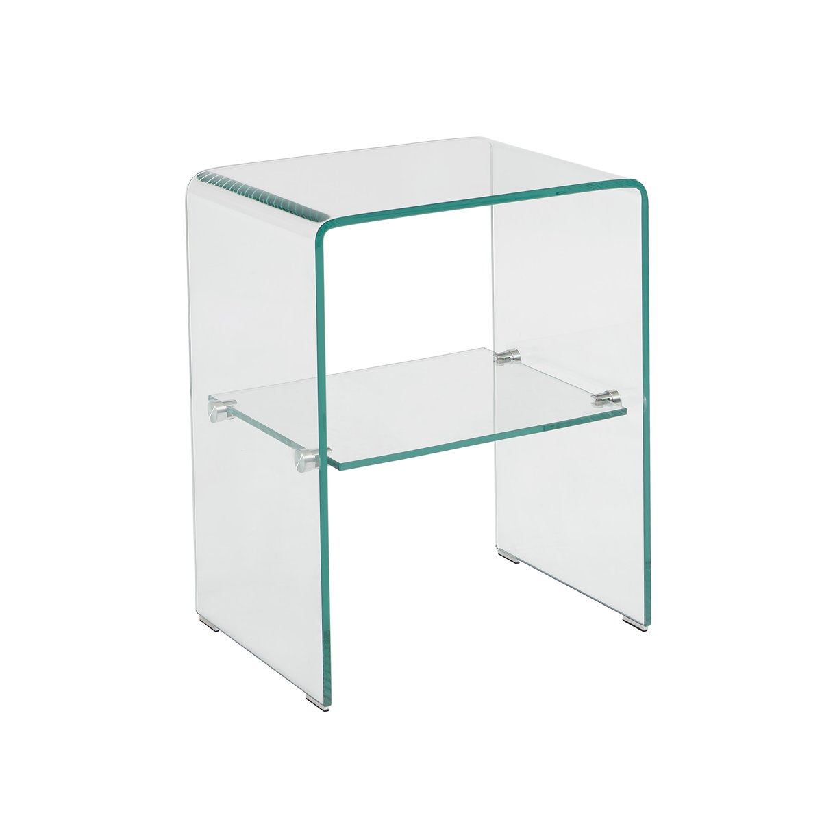 Table de chevet verre trempé (lot de 2) GINZA transparent, SORELH