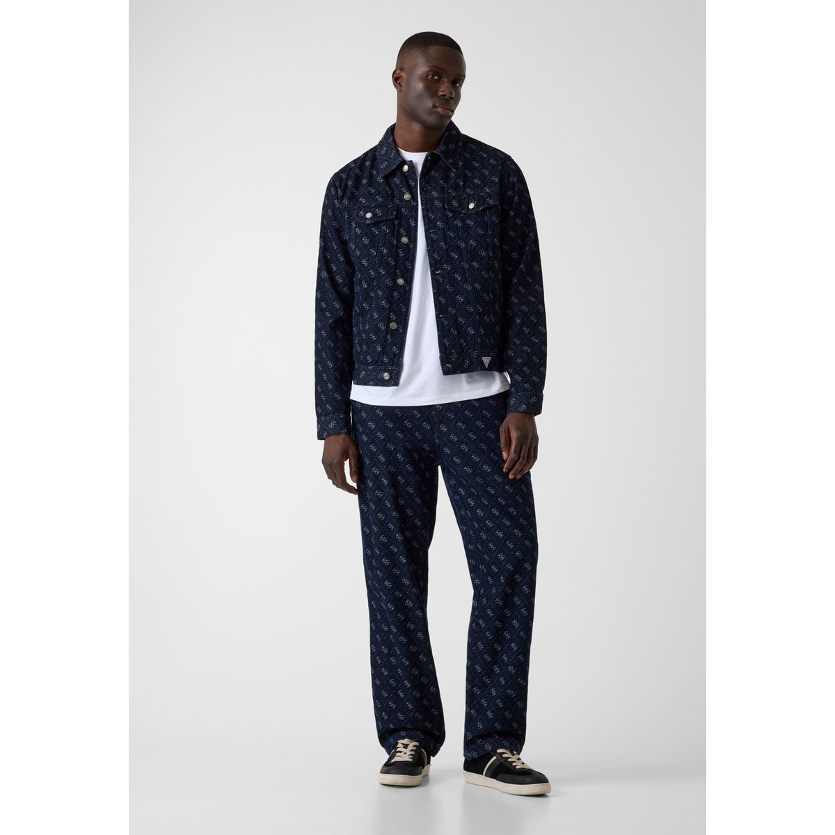 Veste En Jean Jacquard bleu foncé, GUESS