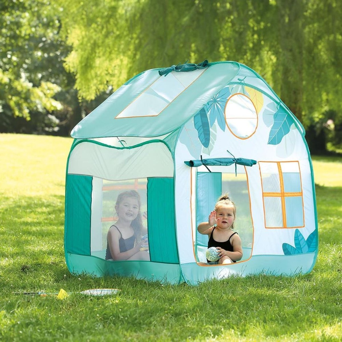 Maison tente de jeu Cottage XXL d'extérieur pour enfant couleur unique, LUDIMOUSSE