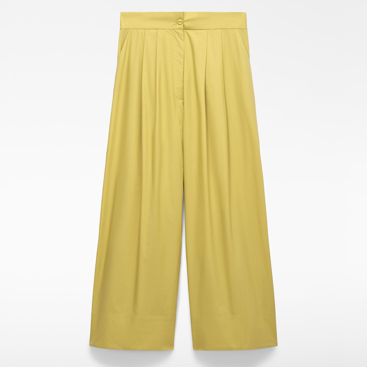 Pantalon à double pince en coton biologique vert pistache, ADOLFO DOMINGUEZ