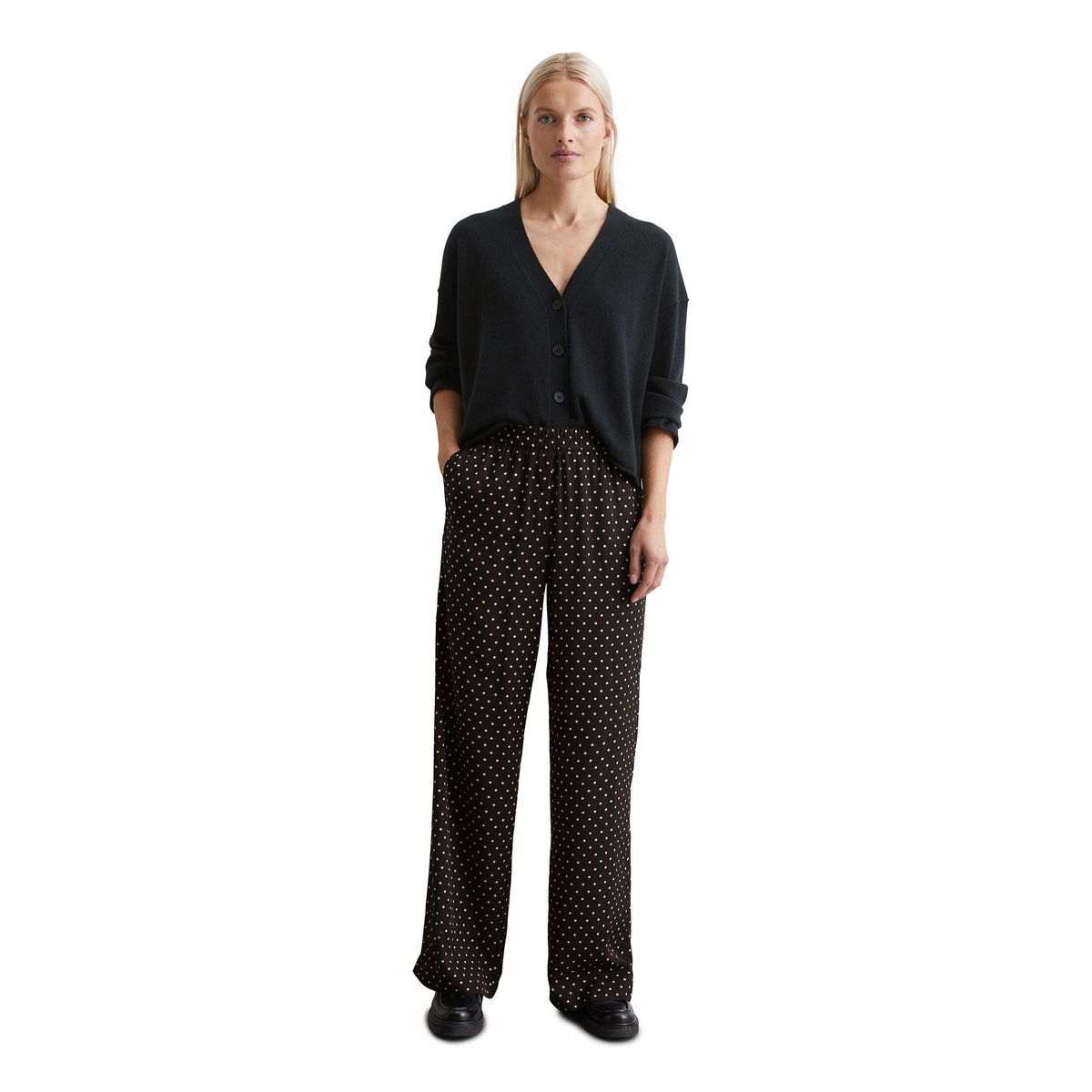 Pantalon large avec taille élastique en LENZING™ ECOVERO™ combo, MARC O'POLO