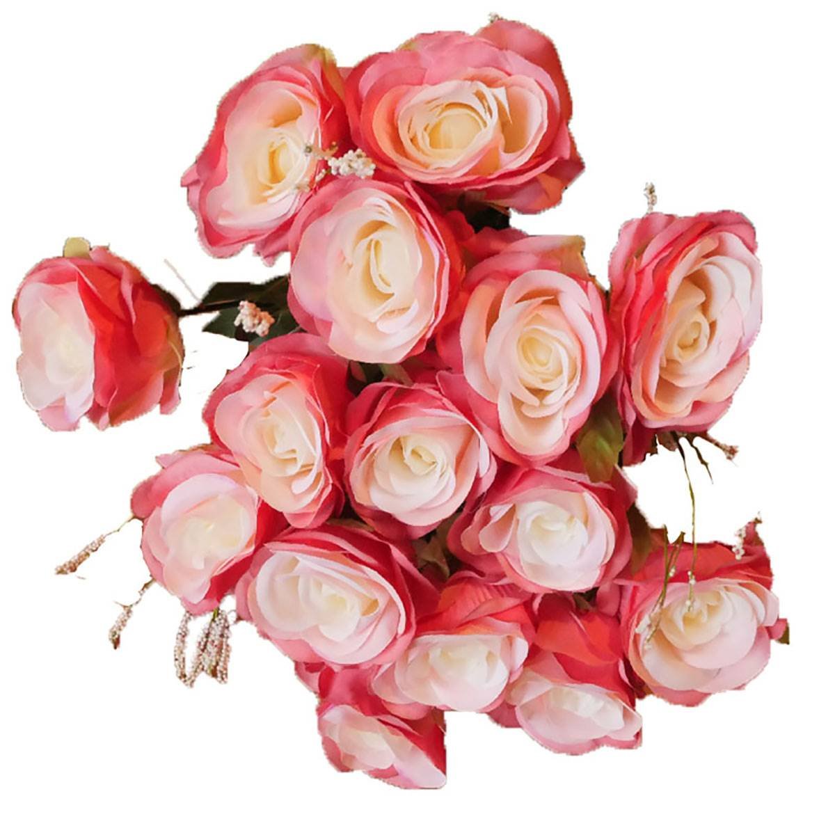 Bouquet de 15 roses artificielles Saint Vale vert, ARTIFICIELLES