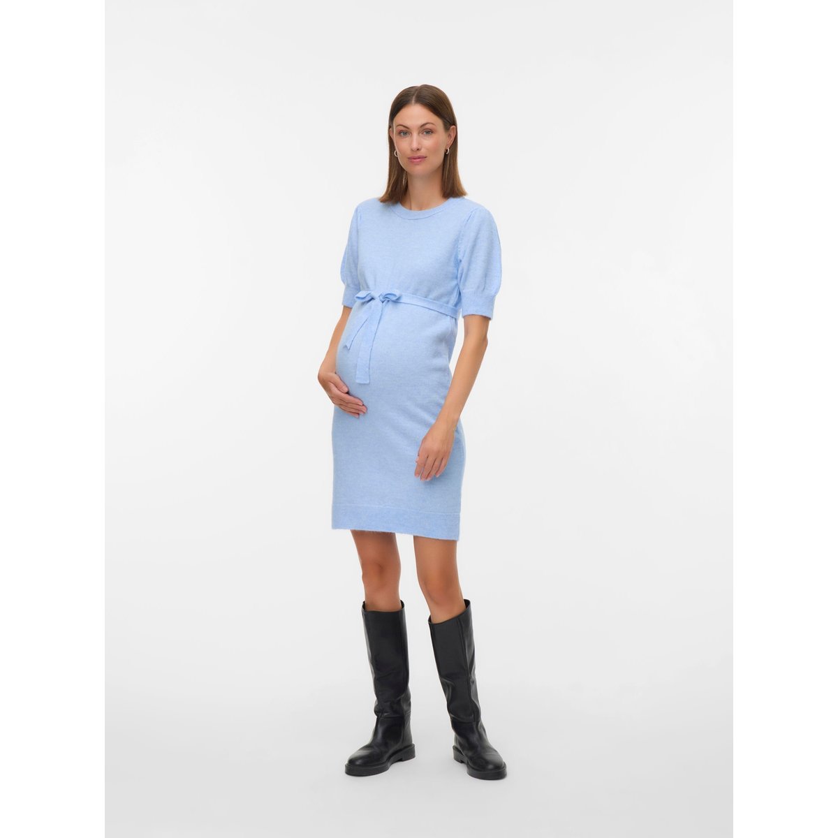 Robe En Maille brunnera blue, MAMA LICIOUS
