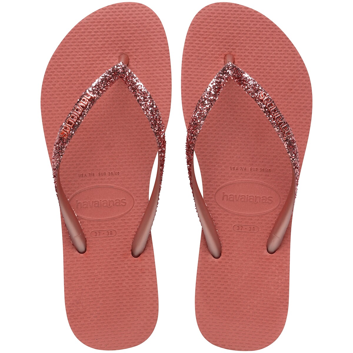 Tongs Slim Glitter II terracotta, HAVAIANAS