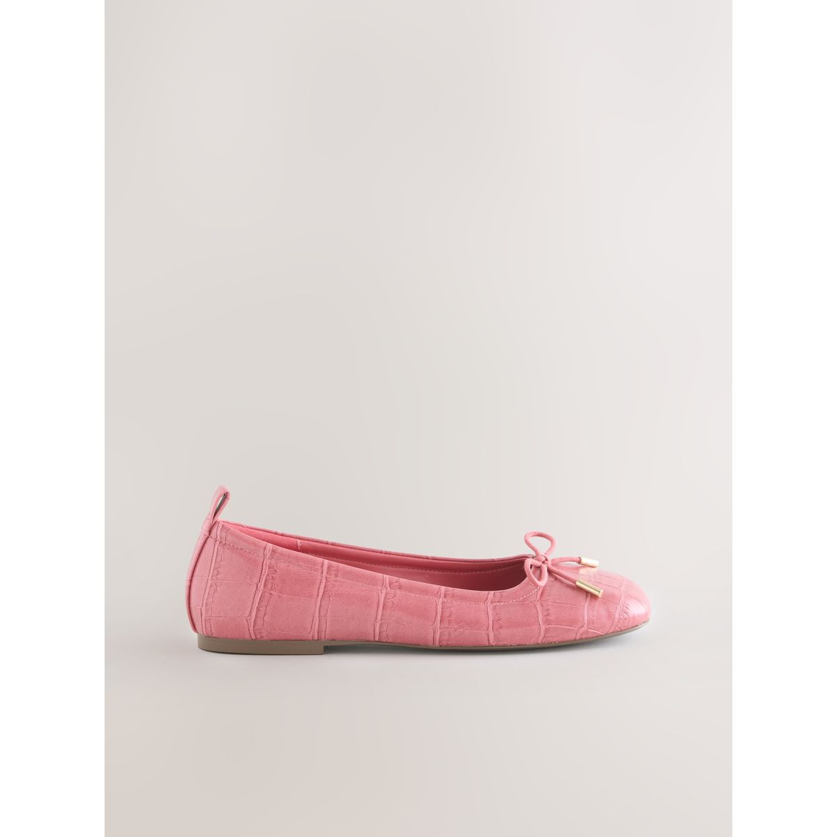 Ballerines forever comfort® à bout carré crocodile rose, NEXT